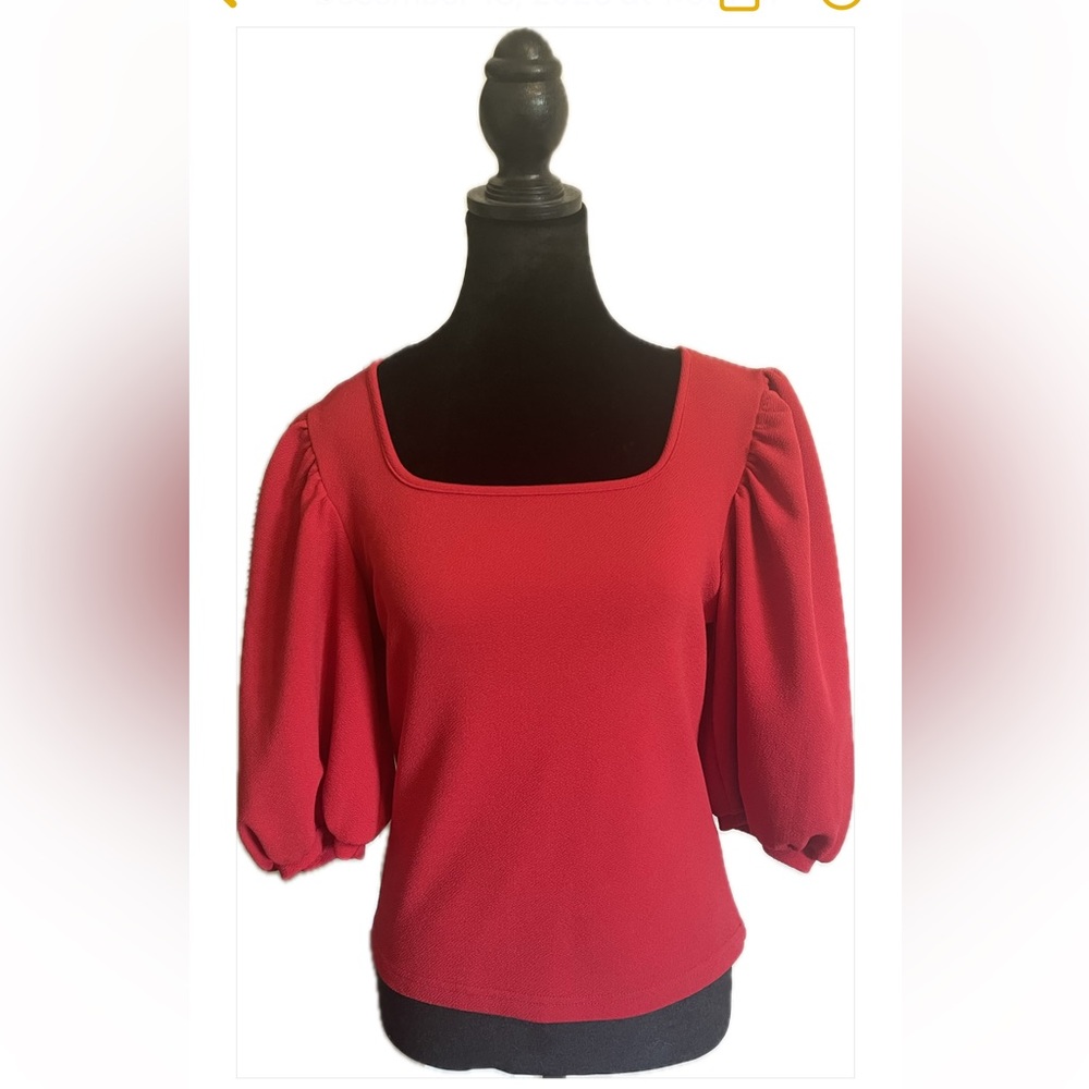 Elegant Velvet Graham Anthropologie Red Women's Top small
